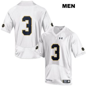 Notre Dame Fighting Irish Men's Houston Griffith #3 White Under Armour No Name Authentic Stitched College NCAA Football Jersey DXJ3799WM